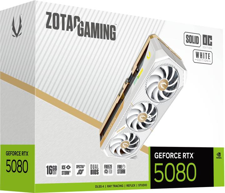 Image du produit Zotac GeForce RTX 5080 Solid OC White Edition (16 Go)