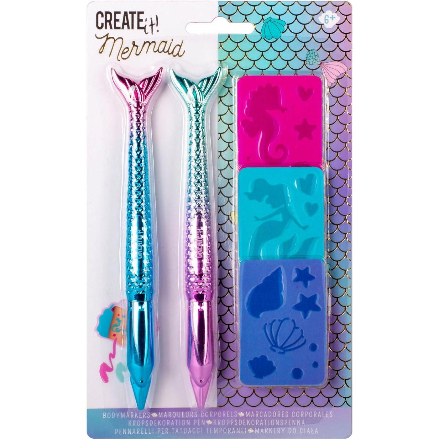 Canenco Create It! Mermaid Bodymarker mit 3 Schablonen, 3 Stück.