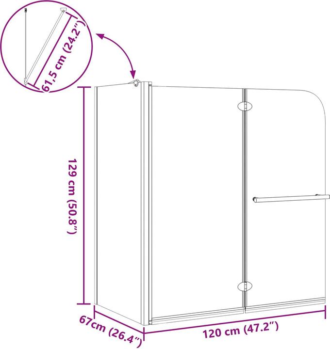 Produktbild vidaXL Duschabtrennung