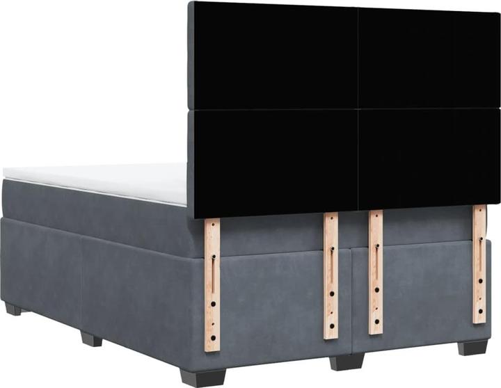 Produktbild vidaXL Bo x springbett mit Matratze 140 x 200 cm Samt (140 x 200 cm)