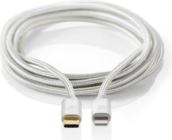 Produktbild Nedis Lightning ST -> USB-C ST 1.0m aluminium (Window-Box) (1 m, USB 2.0)