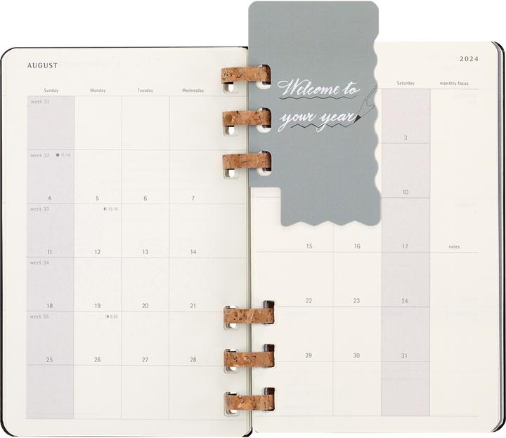 Produktbild Moleskine 12 Monats Life Kalender mit Spiralbindung 2024, Large/A5, Wochen-Monatskalender, Fester (19 x 21 cm)