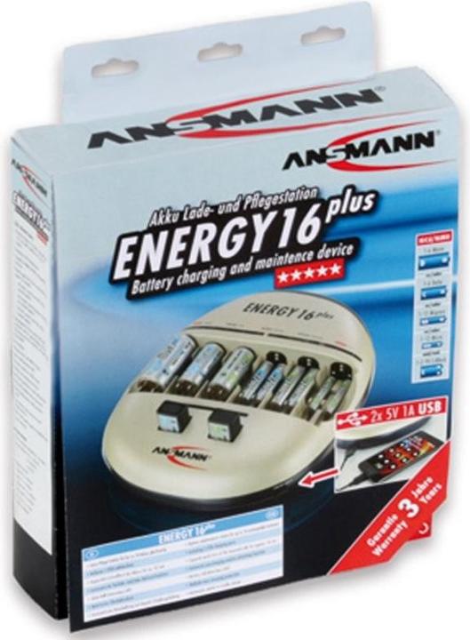 Actual product image Ansmann Energy 16 plus charging and maintenance station for 1-12 Micro AAA, Mignon AA rechargeable batteries (AA, AAA, C, D)