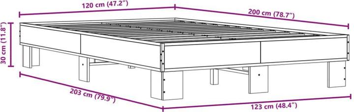 Actual product image vidaXL Bettgestell (120 x 200 cm)