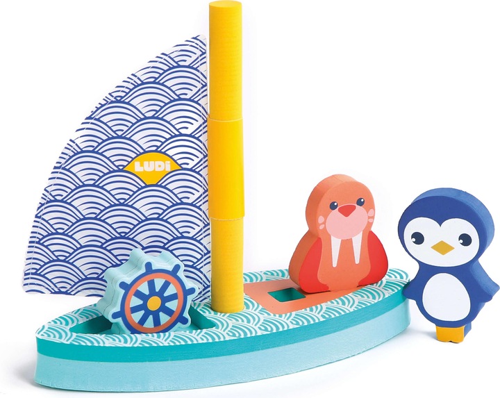 Image du produit LUDI Bateau de bain avec figures en mousse - (LU40082)