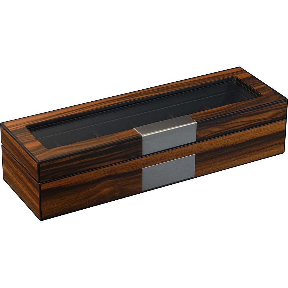 Rothenschild, Portagioielli, Scatola per orologi RS-2377-6EB per 6 orologi in ebano, Marrone