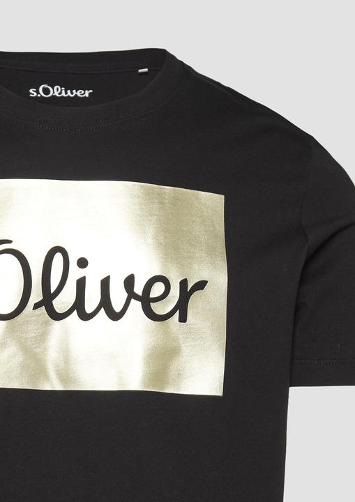 Produktbild s.Oliver T-Shirt T-Shirt mit Gold- oder Silber-Print (L)