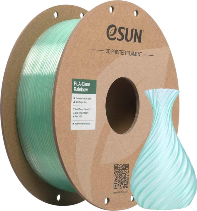 Immagine prodotto eSUN PLA CLEAR 1,75mm CYAN CRYSTAL 1kg (PLA, 1.75 mm, 1000 g, Trasparente)