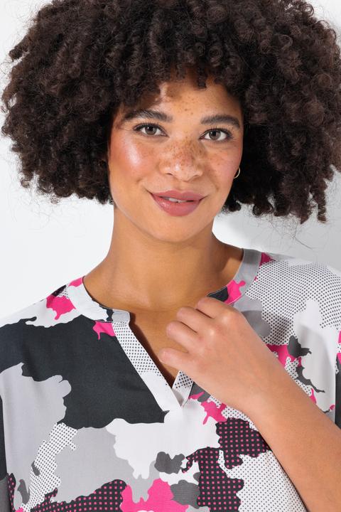 Actual product image Angel of Style Blouse with camouflage print and tunic neckline (52)