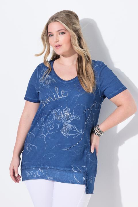 Image du produit Miamoda T-Shirt, floraler Druck, Saum hinten länger (44)