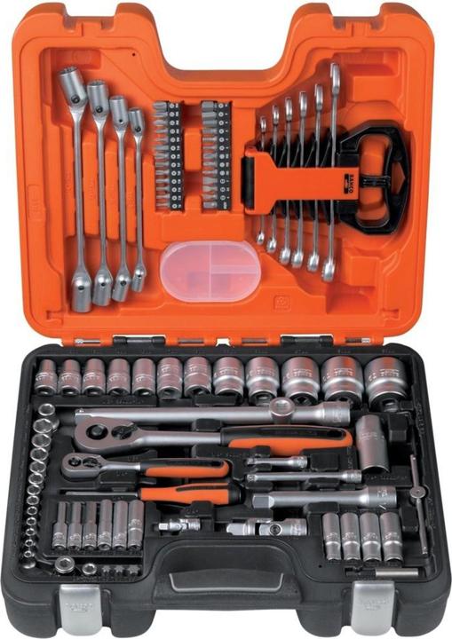 Produktbild Bahco 1/4"- und 1/2"-Steckschlüssel-Satz, metrisch, Sechskant, lange Ausführung inklusive Ring-Maulschl (1/4")