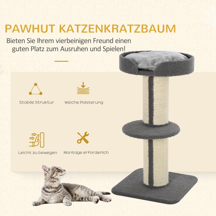 Immagine prodotto PawHut Albero per gatti con piattaforma (91 cm, Blu, Grigio)