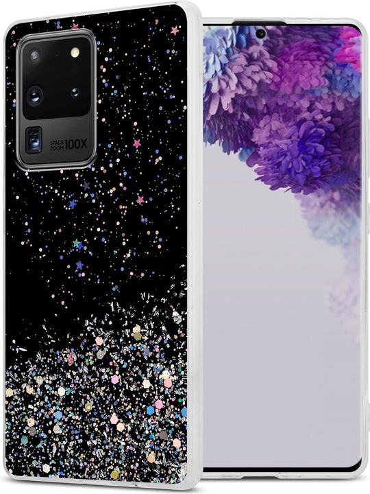 Black with glitter