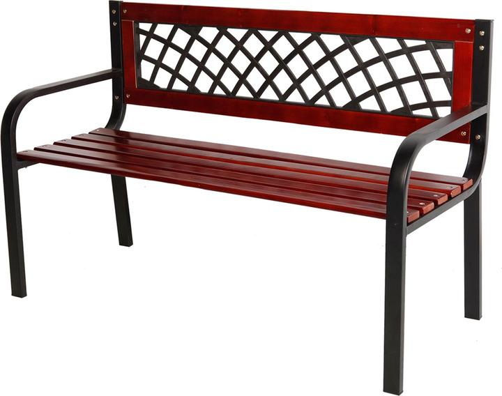 Produktbild Mojawo Gartenbank Parkbank Massivholz Sitzbank Dunkelbraun 120 x 55 x 74 cm