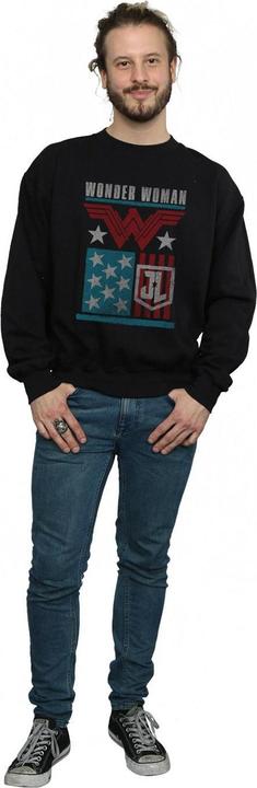 Actual product image Mens Justice League Movie Wonder Woman Flag Sweatshirt (XL)
