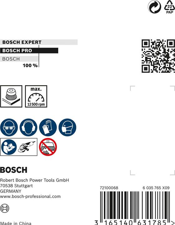 Produktbild Bosch Professional Zubehör PRO Metal clean Topfbürste, 70 x 0,3 mm, Gewinde