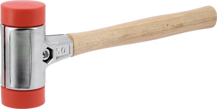 Actual product image Yato Pflasterhammer Schonhammer, 60 mm,Gummihammer, Einsätze Ultra-Polyethylen (1390 g)