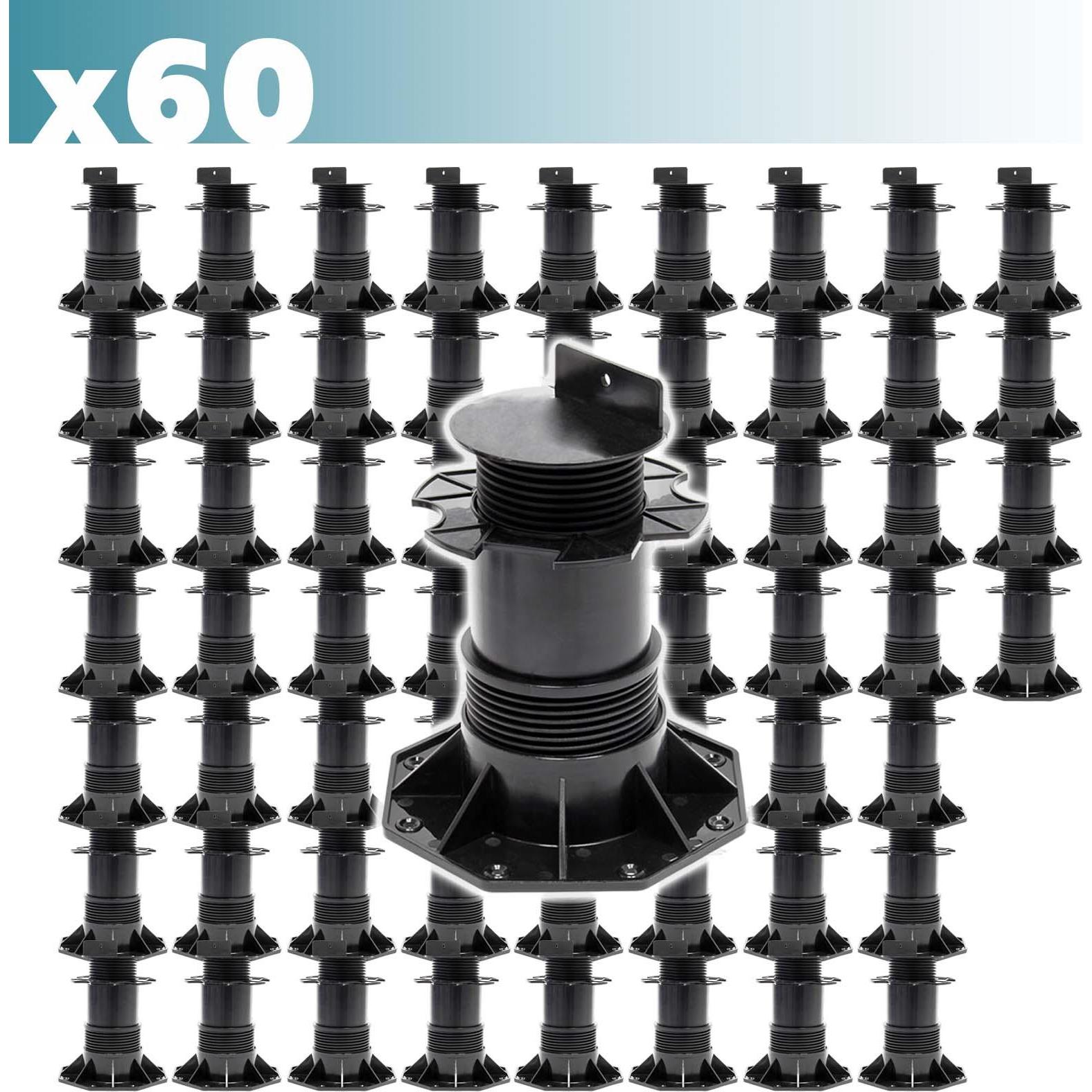 Thumbnail - XPOtool, Gartenbodenbelag, Set 60x Stelzlager Terrassen 2700kg 137-215mm Stellfüsse höhenverstellbar (60 x)