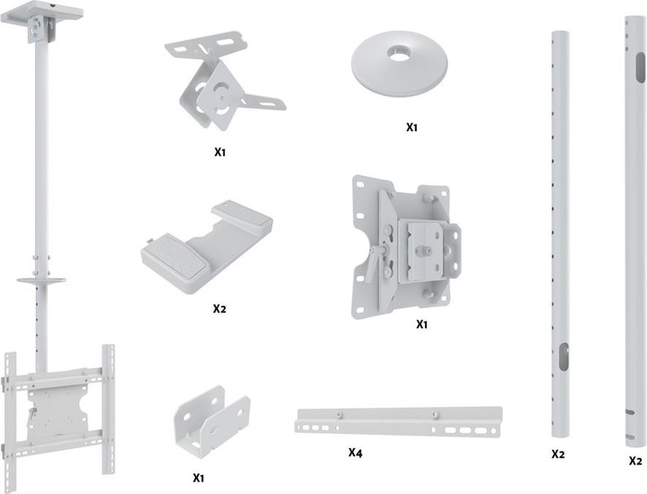 Produktbild Multibrackets Deckenhalter 32" - 70", Metall, weiss, max 30 kg (Decke, 55", 30 kg)