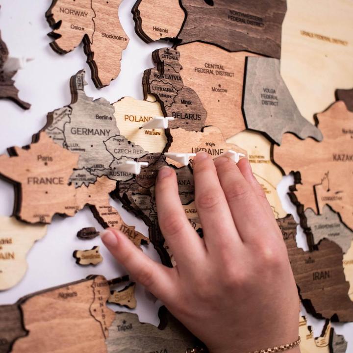 Immagine prodotto Enjoy The Wood Mappa del mondo in 3D (120 x 200 cm)