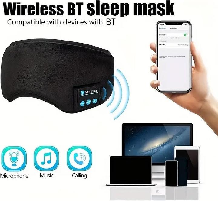 Image du produit Cbx Masque de sommeil Bluetooth avec écouteurs (Pas de réduction du bruit, 8 h, Sans fil)