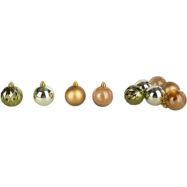 MICA Living, Christbaumschmuck, Christbaumkugeln - bruchfest - grün/gold - ca. 6 cm - 6 Stück (6 -teilig)