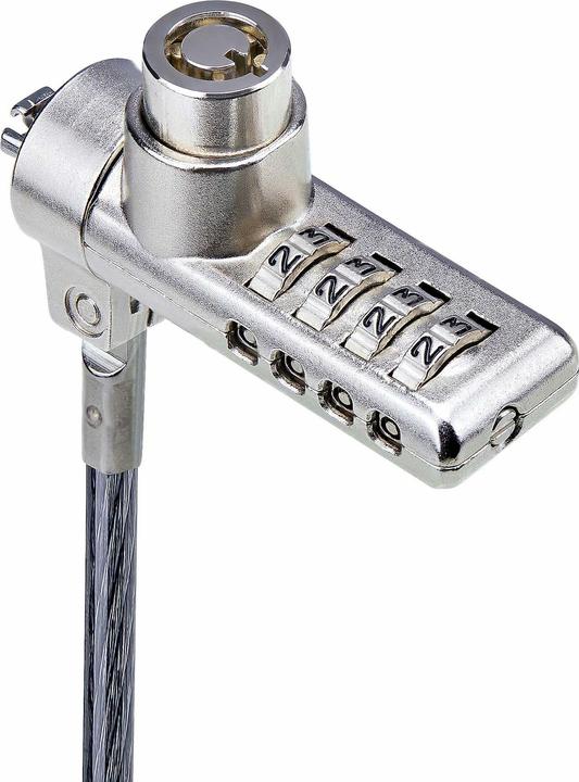 Productafbeelding StarTech COM 10-pak dubbele toegang laptopslot 2m kabelslot met sleutel en cijferslot K-S