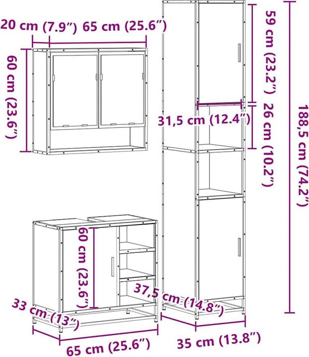 Produktbild vidaXL Badmöbel Set