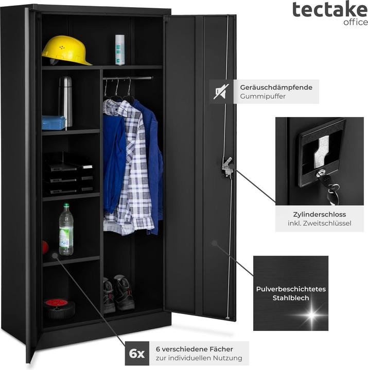 Produktbild tectake Aktenschrank (80 x 40 x 180 cm)