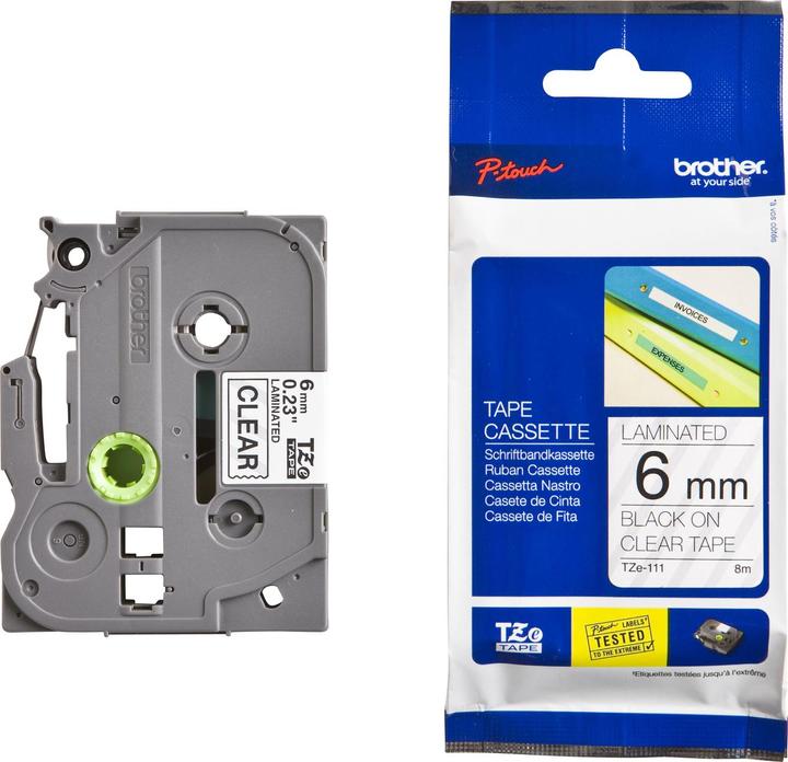 Actual product image Brother Tze-111 (0.60 cm, Transparent)
