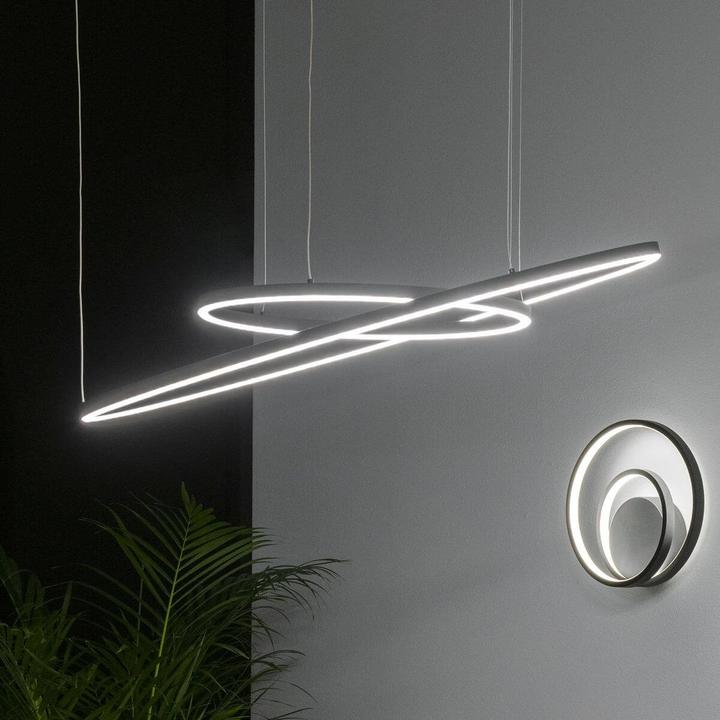 Image du produit Ideal lux ORACLE SLIM LED Suspension 76W ⌀1500mm dimmable noir blanc chaud 304458 (7050 lm)