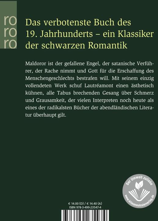 Produktbild Die Gesänge des Maldoror (Deutsch, Lautréamont, 2004)