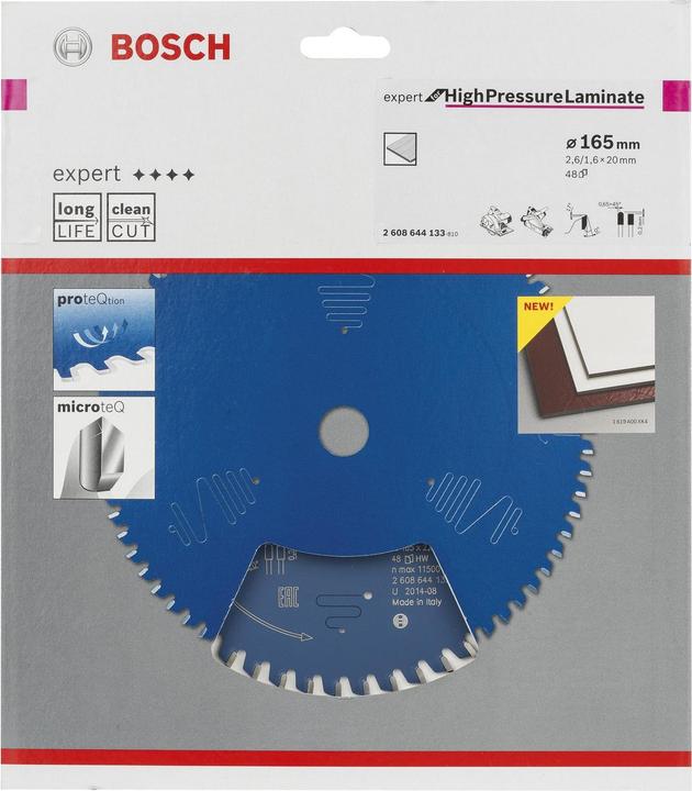 Actual product image Bosch Professional Zubehör Circular saw blade Expert for High Pressure Laminate, 165 x 20 x 2.6 mm, 48