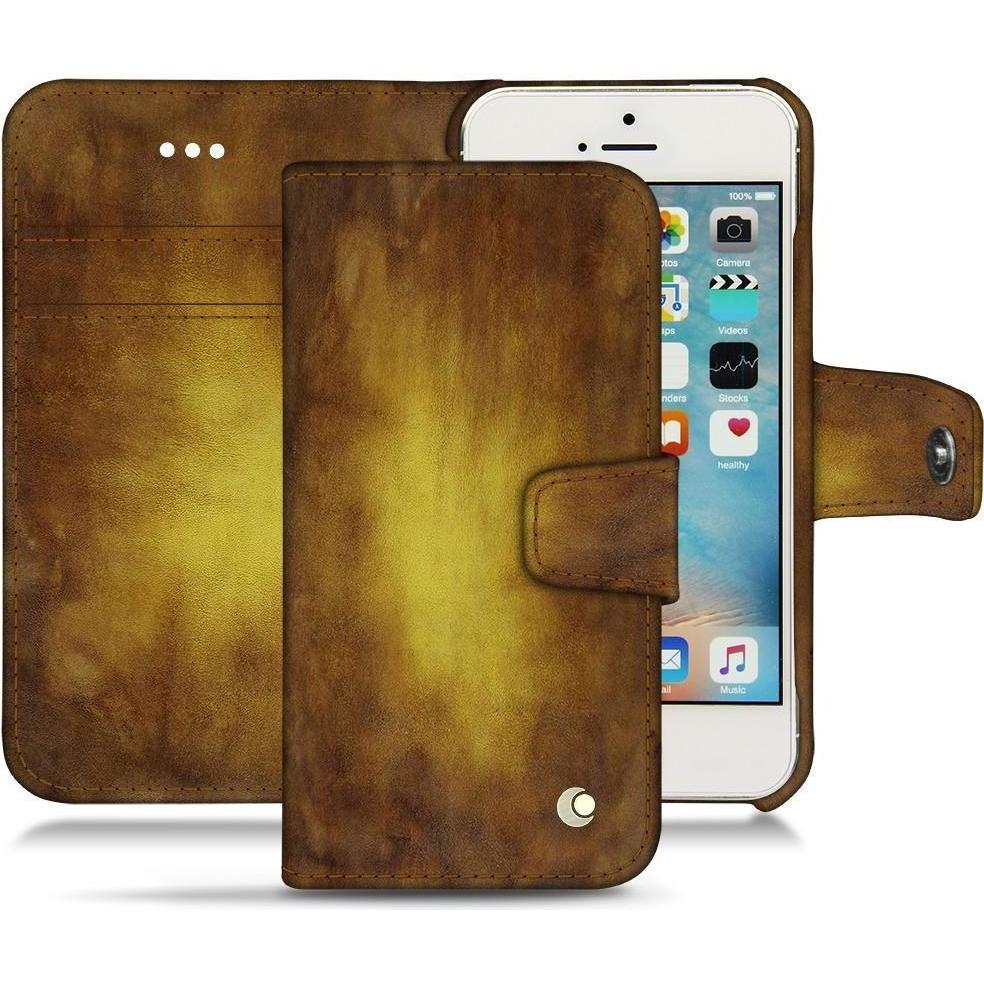Noreve Lederschutzhülle Wallet (Apple iPhone SE), Smartphone Hülle, Gold