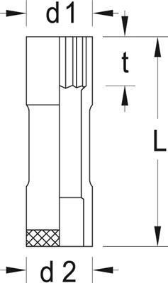 Produktbild Gedore D 19 L 27 Steckschlüsseleinsatz 1/2", lang UD-Profil 27 mm (27 mm)