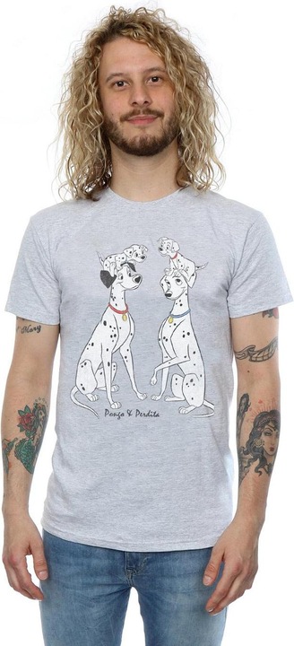 Actual product image 101 Dalmatians Mens Pongo And Perdita Cotton T-Shirt (S)