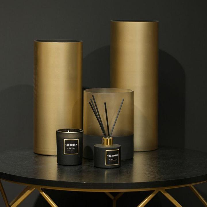 Productafbeelding Eurofirany BEPERKTE COLLECTIE VICTORIA7 Vaas, ∅ 15 X 40 cm, kleur: zwart, goud