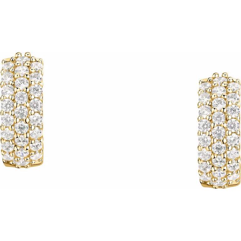 Thumbnail - Morellato, Ohrringe, Charming gold-plated hoop earrings with zircons Tesori SAIW145, (Silber 925)