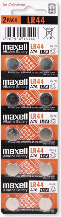 Maxell LR44 (10 pcs., LR44, 110 mAh)