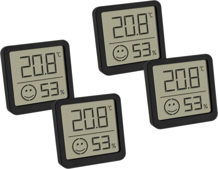 Actual product image TFA Digital thermo-hygrometer 30.5053.01.02, 4 pieces, black