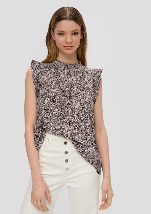 Produktbild S.Oliver Bluse Gemusterte Bluse mit Volant-Ärmeln (42)