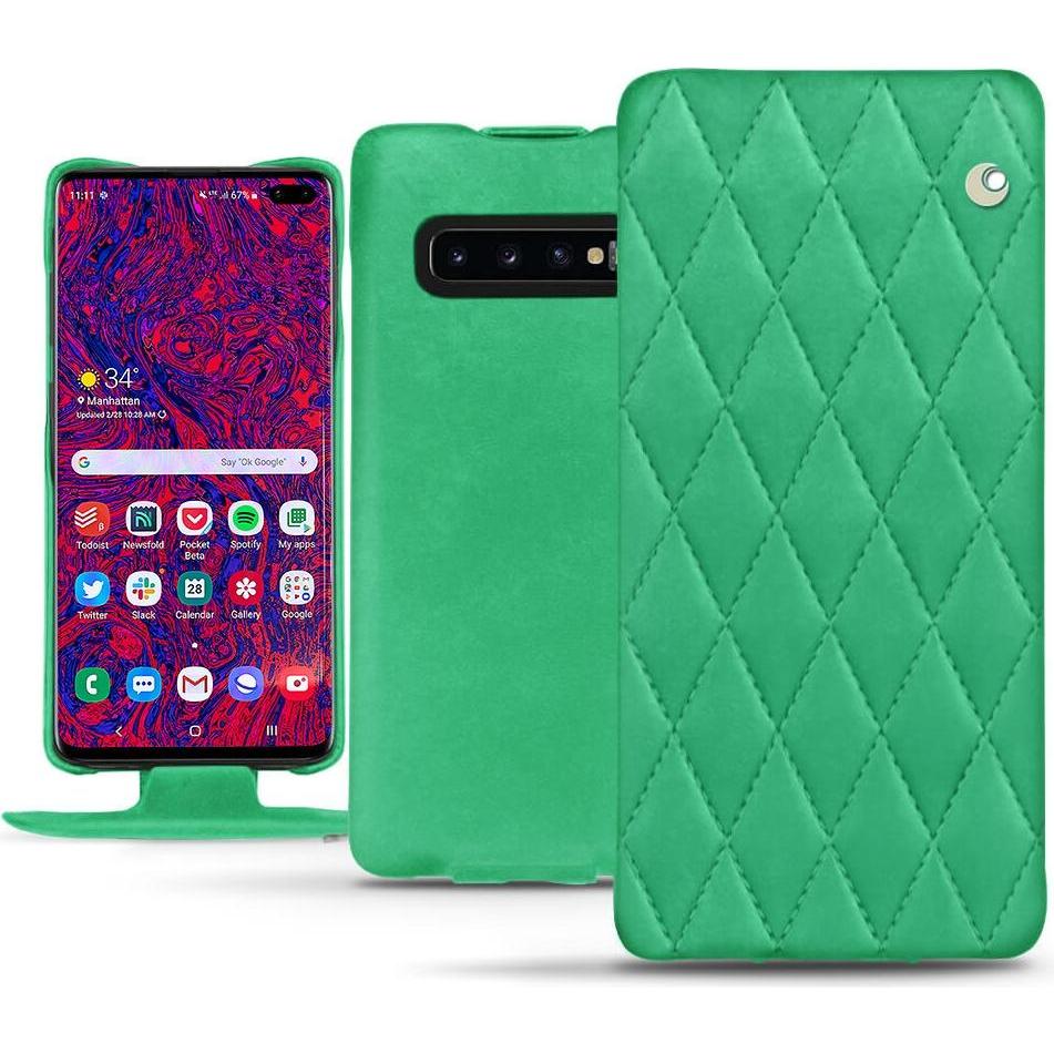 Noreve Lederschutzhülle vertikal (Samsung Galaxy S10+), Smartphone Hülle, Mehrfarbig