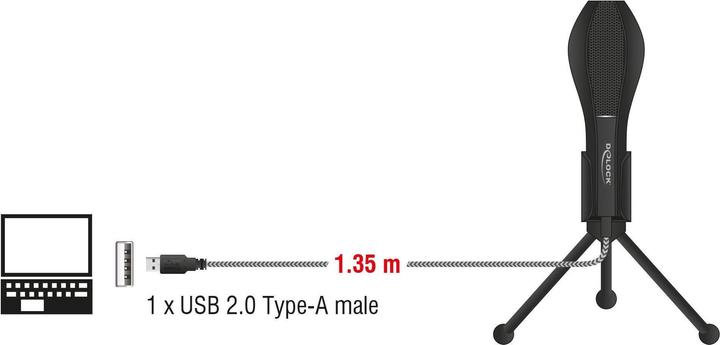 Actual product image Delock USB Microphone with table stand