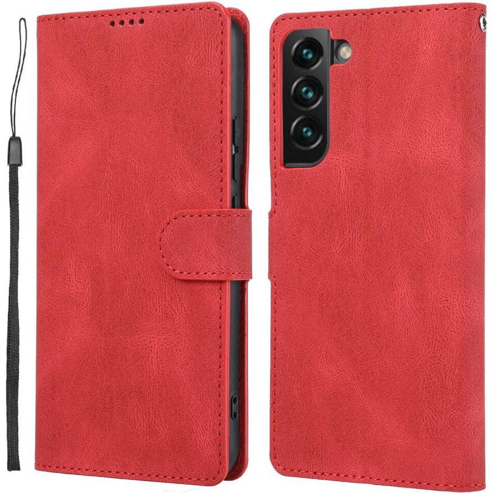 Thumbnail - Cover-Discount Galaxy S23+ - Leder Etui Hülle rot (Samsung Galaxy S23+), Smartphone Hülle, Rot