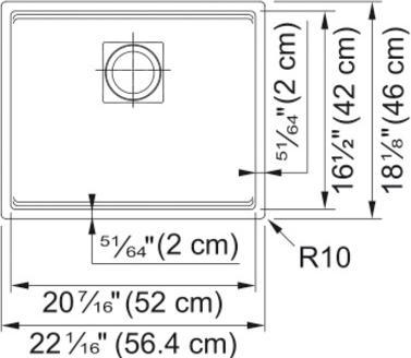 Actual product image Franke Spüle Kubus KNG 110-52 BM C (Undermount sink, 56 cm, 46 cm)