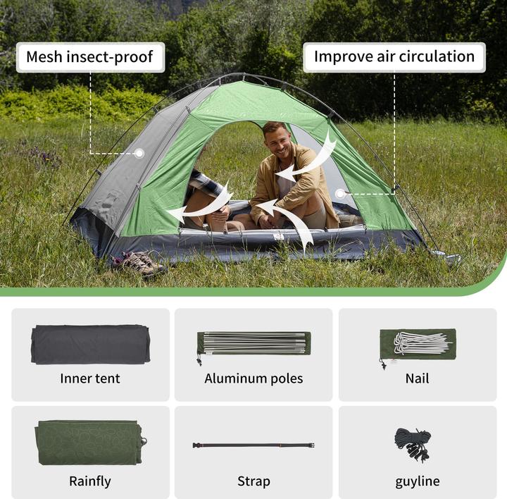 Actual product image Naturehike Namiot P-Series 4 UV NH18Z044-P-Forest Green (3 kg, 4 persons)