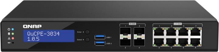 Image du produit QNAP QuCPE-3034-C3758R-16G Intel Atom C3758R 8x2.5GbE ports RJ45 et 4x10GbE ports SFP+ 2xM.2 2280 N (12 ports)