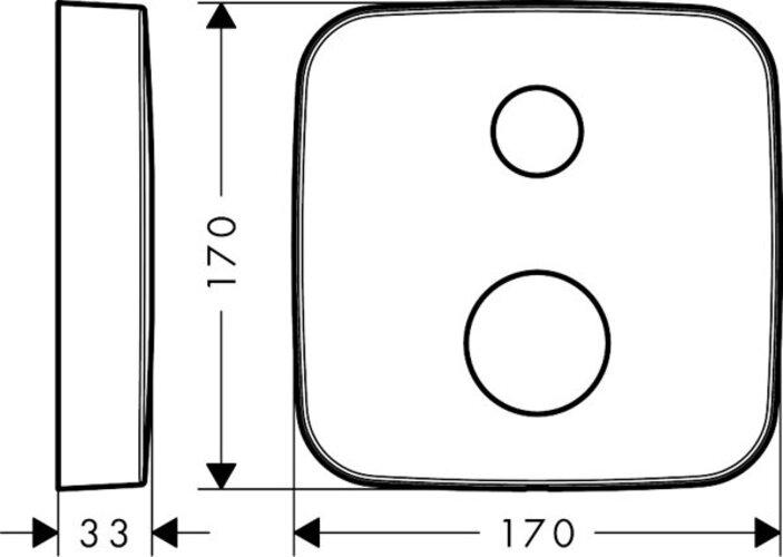 Produktbild Axor Verlängerungsrosette, softsquare, 2-Loch, 0-1-2 Markierung, 14973