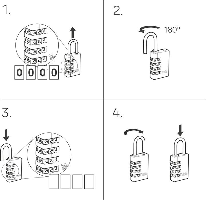 Actual product image Yale YE3CB/38/131/1/GO Padlock 38 mm Gold Combination lock