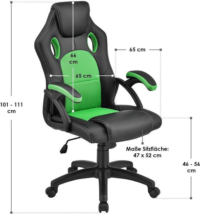 Actual product image Juskys Racing Desk Chair (46 - 56 cm)